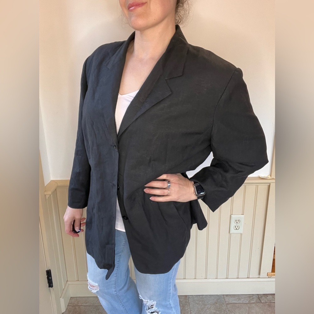 Maggie Mcnaughton Perfect Oversized  Trending Stylish Black Linen Women’s 18W